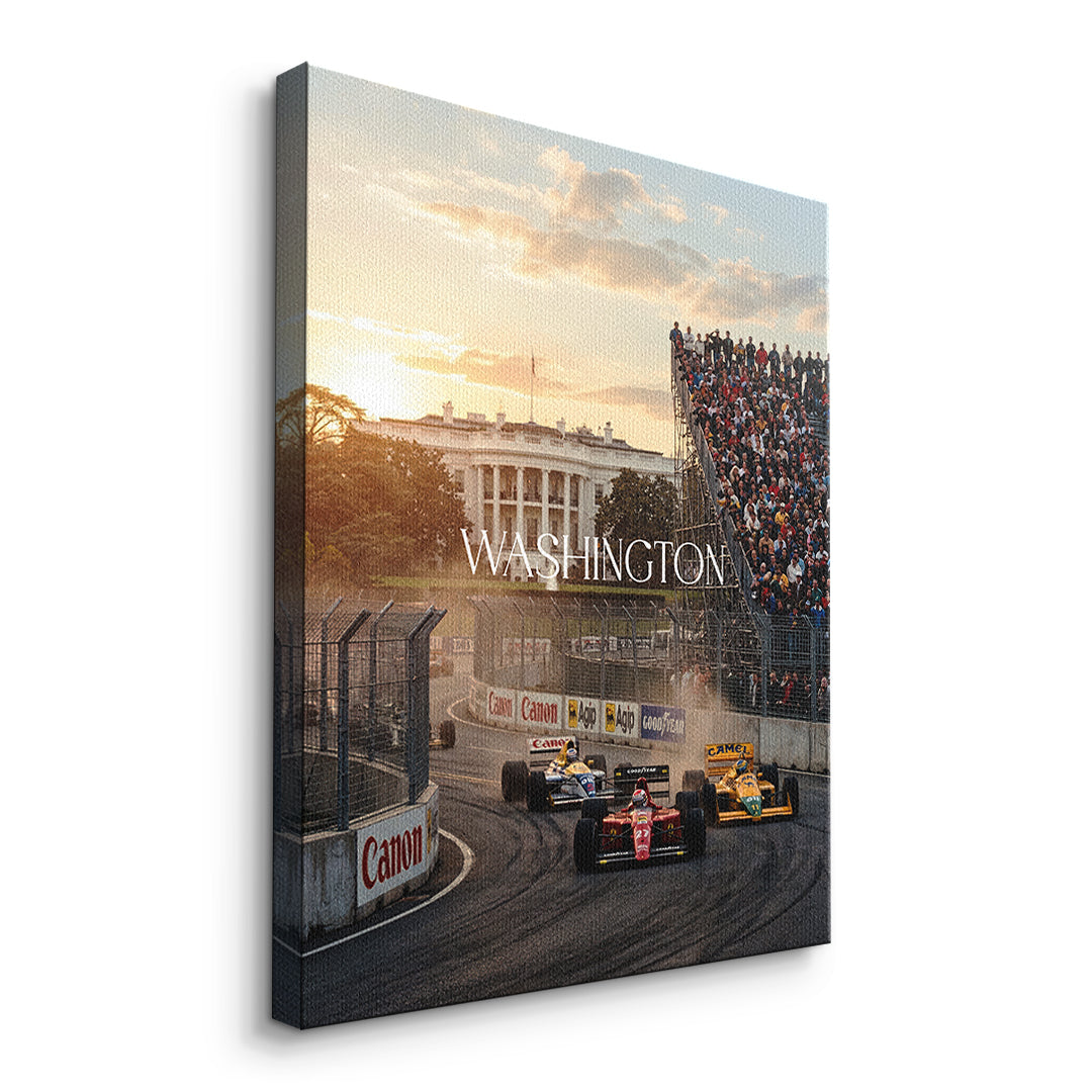 DOTCOMCANVAS Washington F1 Leinwandbild Seitenansicht ohne Rahmen