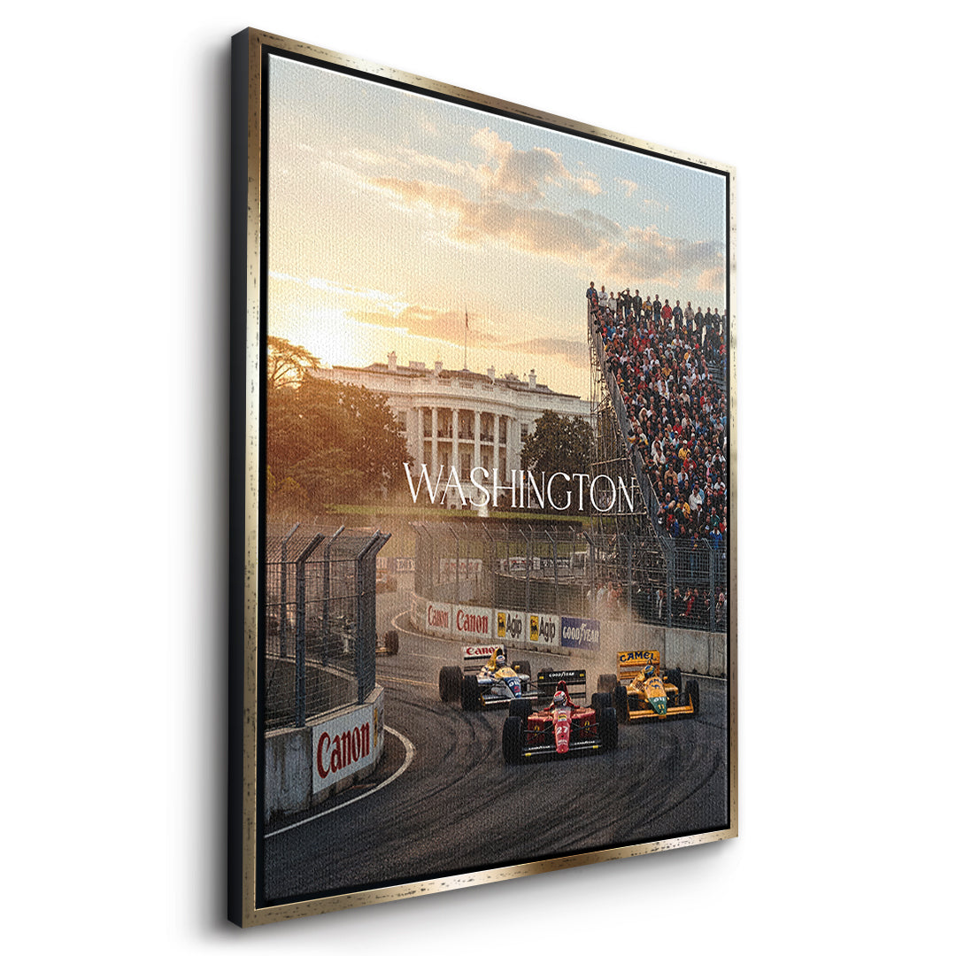 DOTCOMCANVAS Washington F1 Leinwandbild Seitenansicht gold