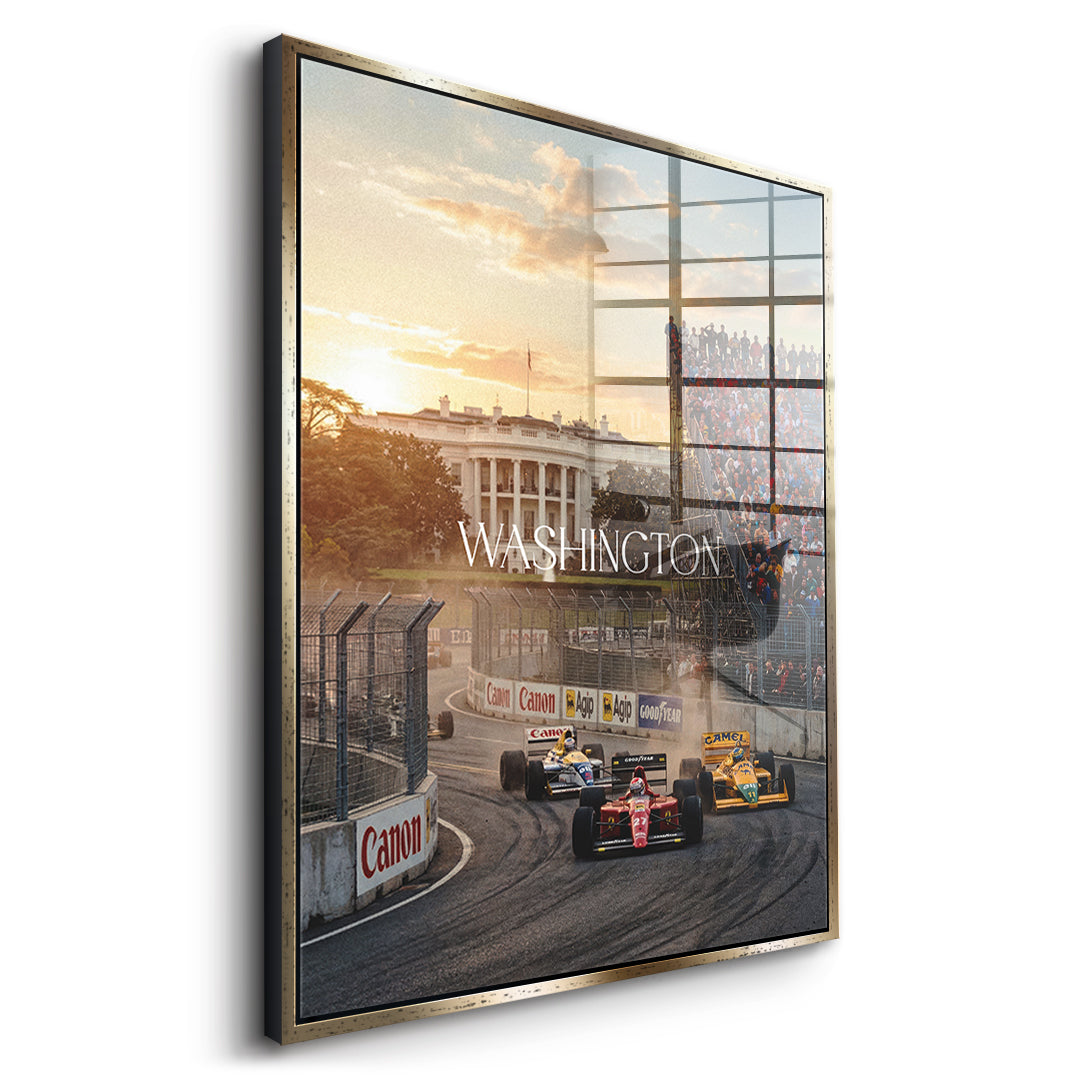DOTCOMCANVAS Washington F1 Acrylglasbild Seitenansicht gold