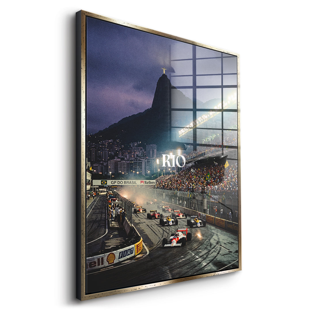 DOTCOMCANVAS Rio F1 Acrylglasbild Seitenansicht gold