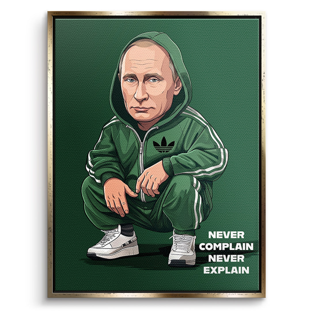 Putin Swag Leinwandbild Rahmen Gold