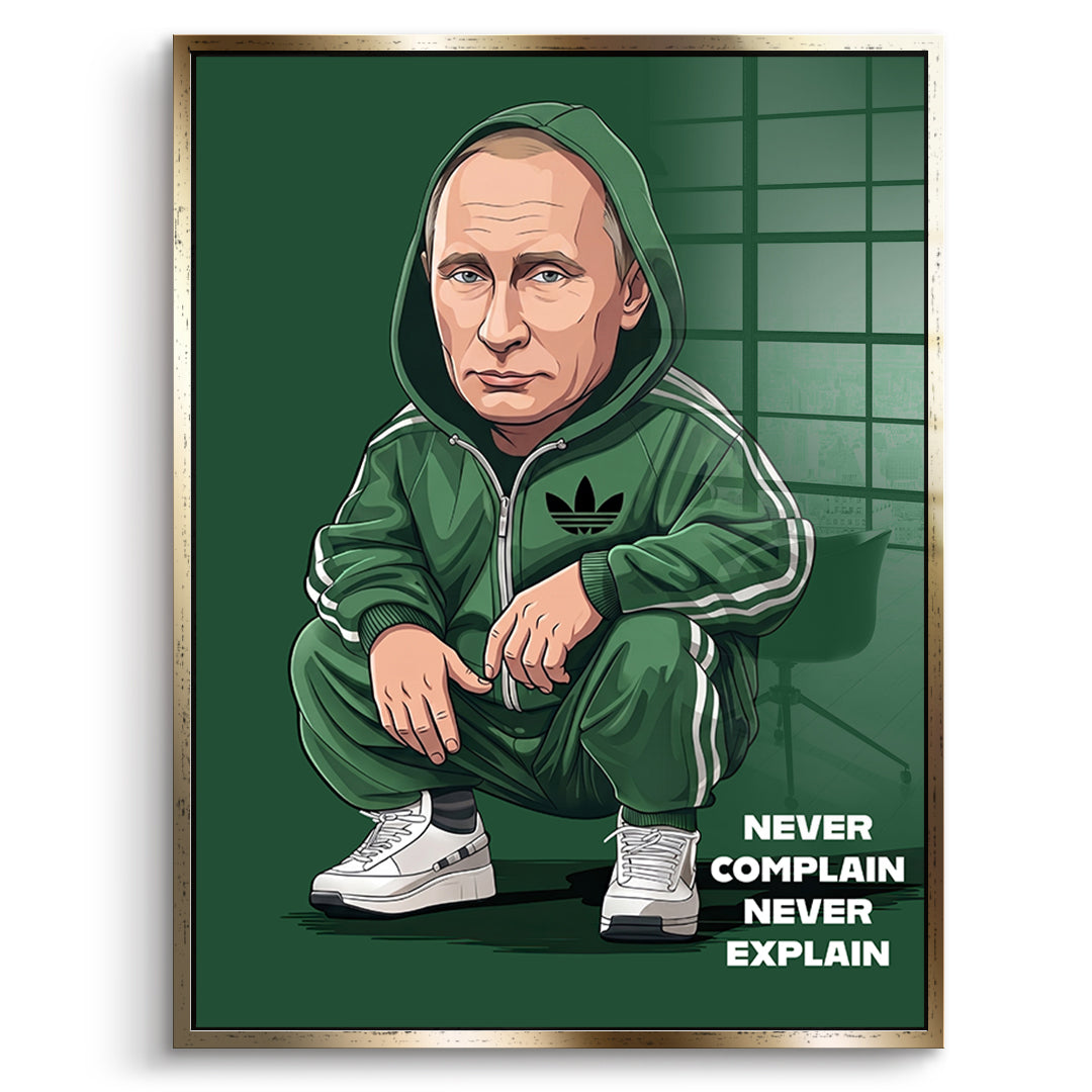 Putin Swag Acrylglasbild Rahmen Gold