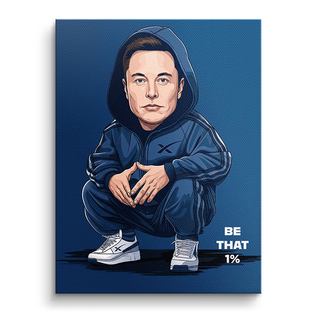 DOTCOMCANVAS Elon Musk Swag Leinwandbild Vorderansicht ohne Rahmen