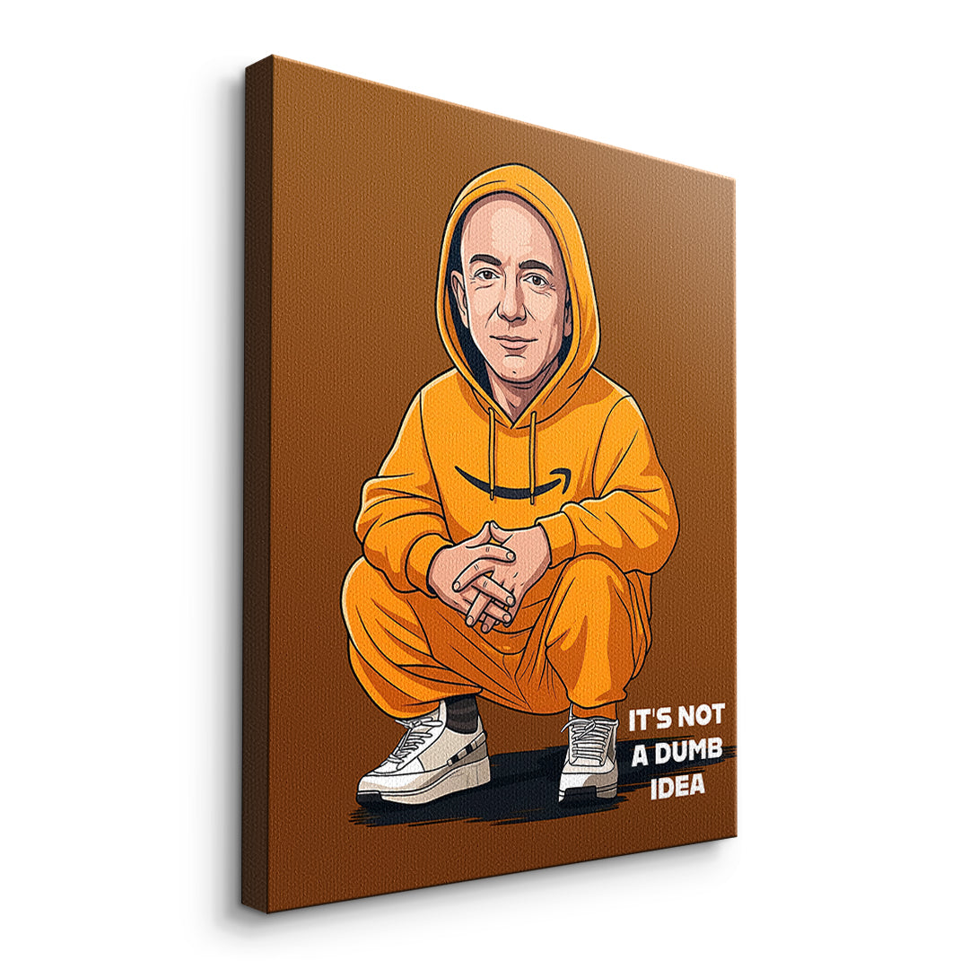DOTCOMCANVAS Jeff Bezos Swag Leinwandbild Seitenansicht ohne Rahmen