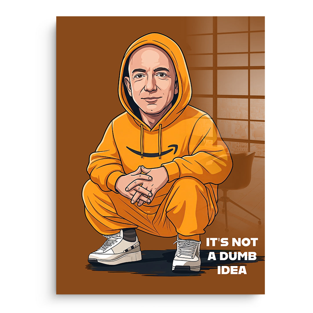 DOTCOMCANVAS Jeff Bezos Swag Acrylglasbild Vorderansicht ohne Rahmen