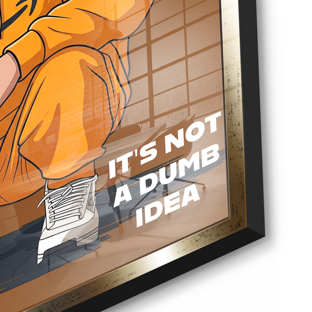 DOTCOMCANVAS Jeff Bezos Swag Acrylglasbild Detail mit goldenem Rahmen