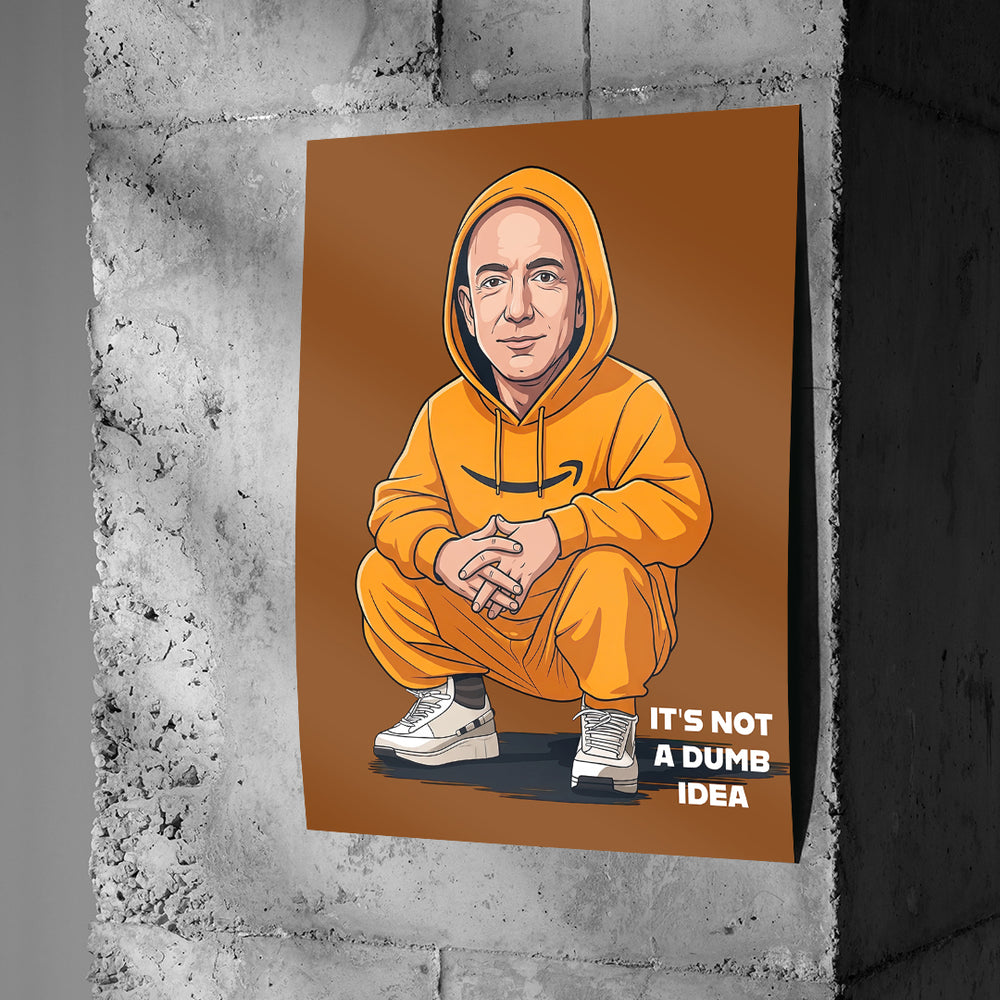 DOTCOMCANVAS Jeff Bezos Swag Poster Beton-Wand