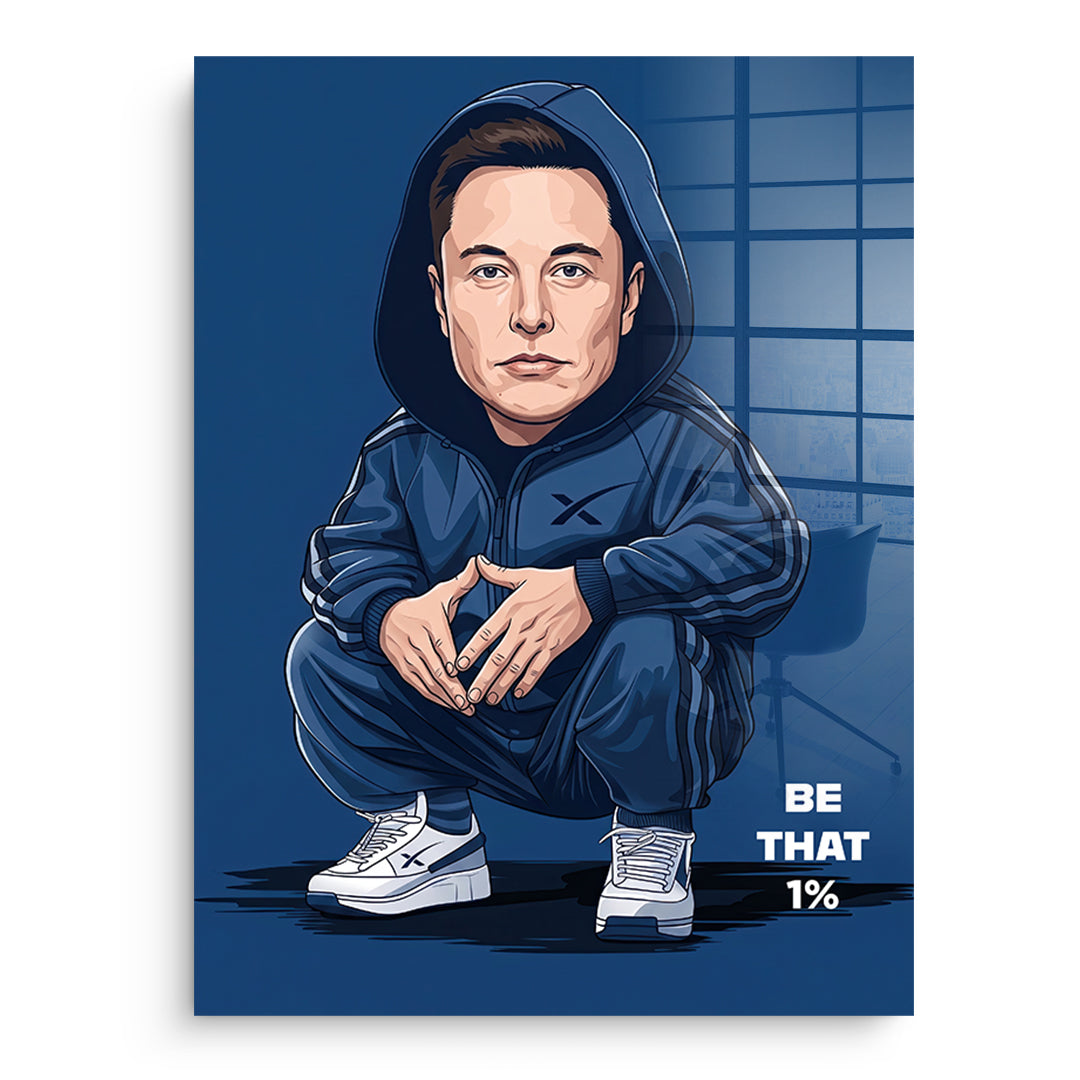DOTCOMCANVAS Elon Musk Swag Acrylglasbild Vorderansicht ohne Rahmen