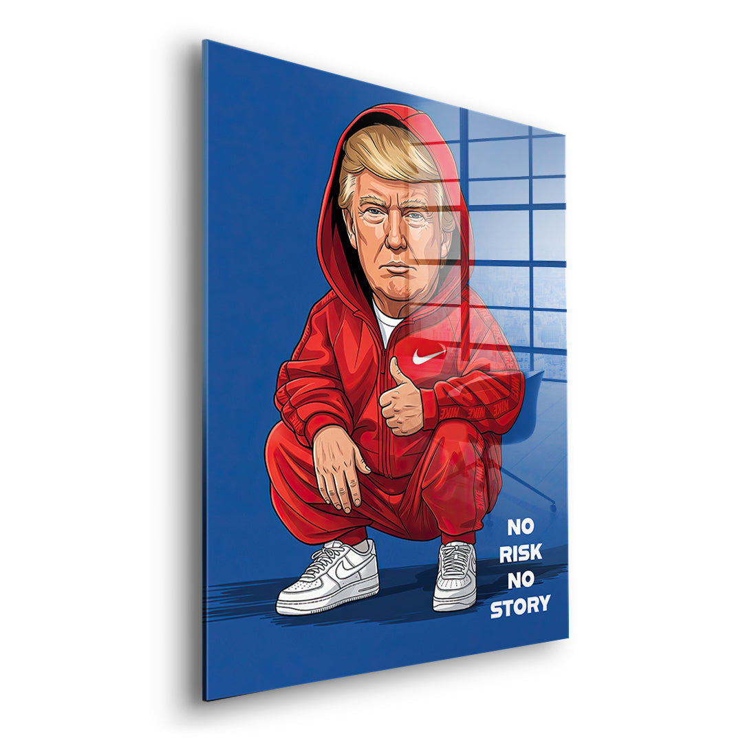 DOTCOMCANVAS Trump Swag Acrylglasbild Seitenansicht ohne Rahmen