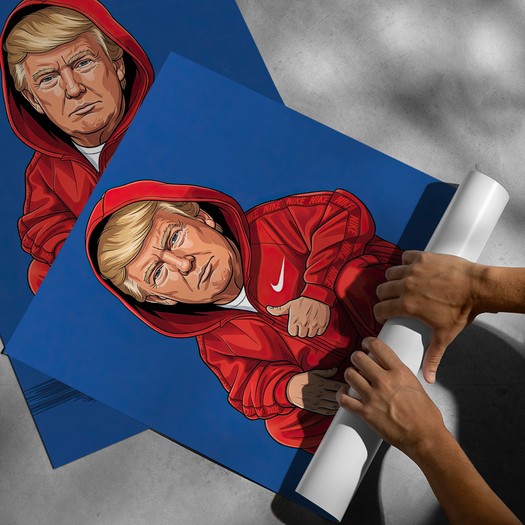DOTCOMCANVAS Trump Swag Poster aufgerollt