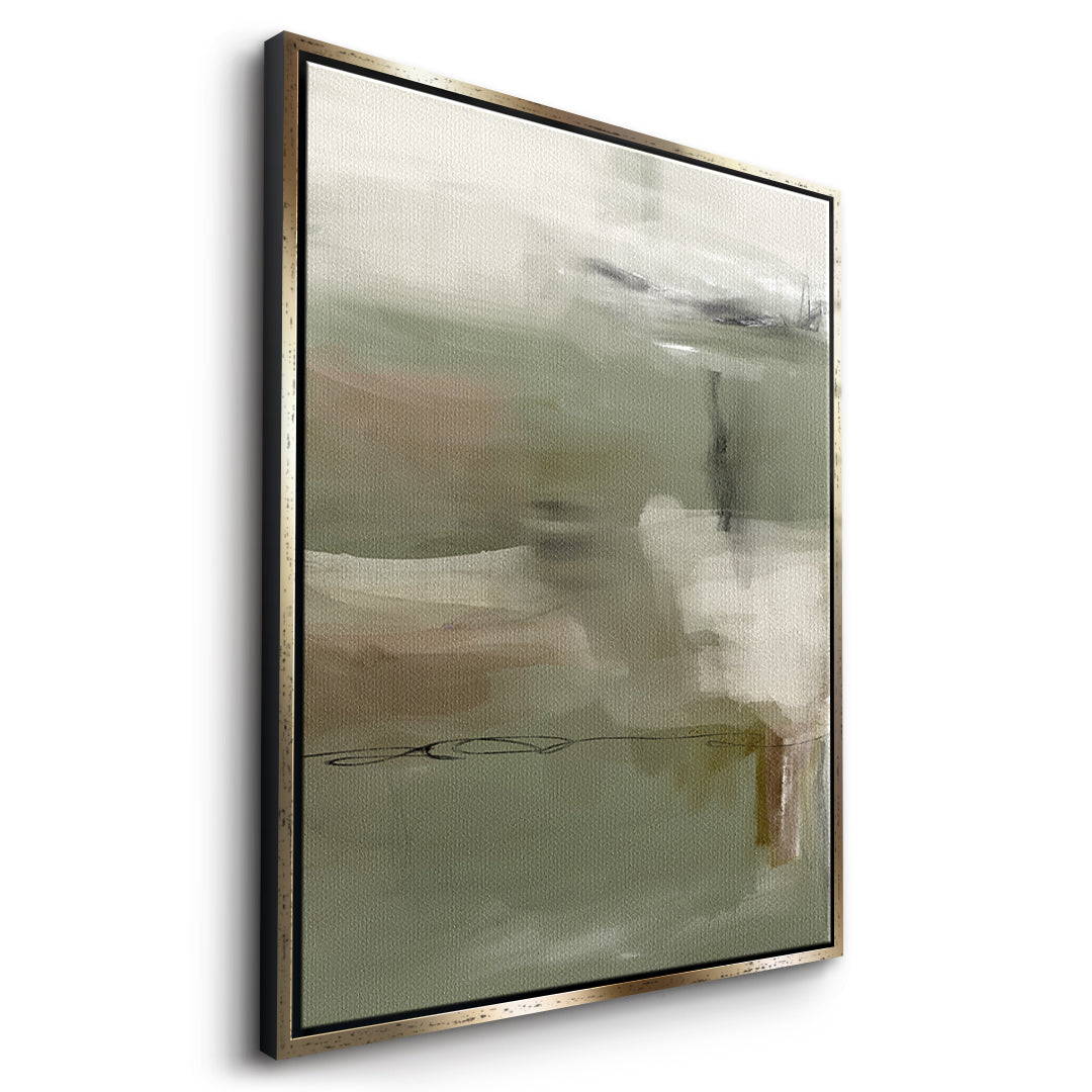 DOTCOMCANVAS Emerald Whispers Leinwandbild Seitenansicht mit goldenem Rahmen