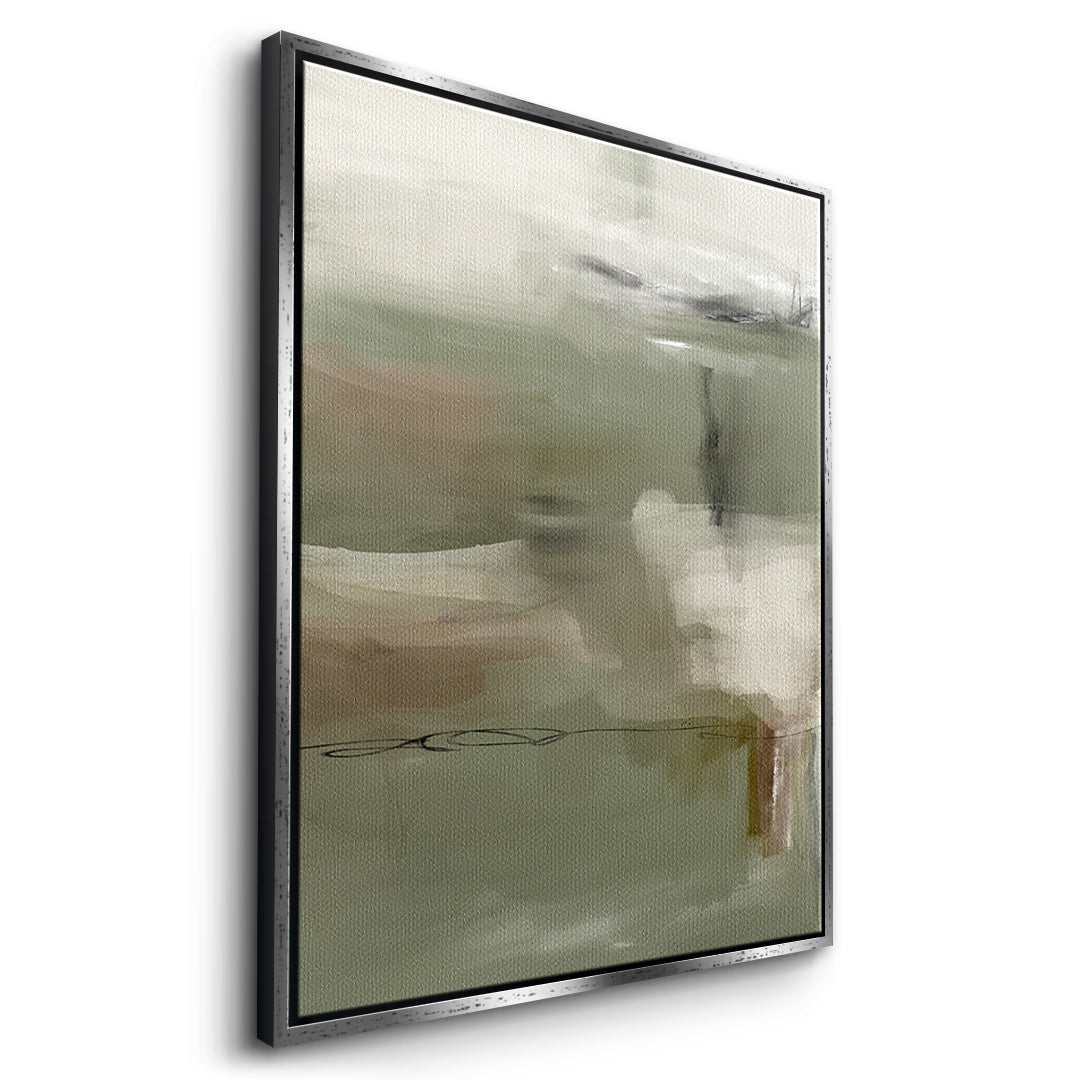 DOTCOMCANVAS Emerald Whispers Leinwandbild Seitenansicht mit silbernem Rahmen