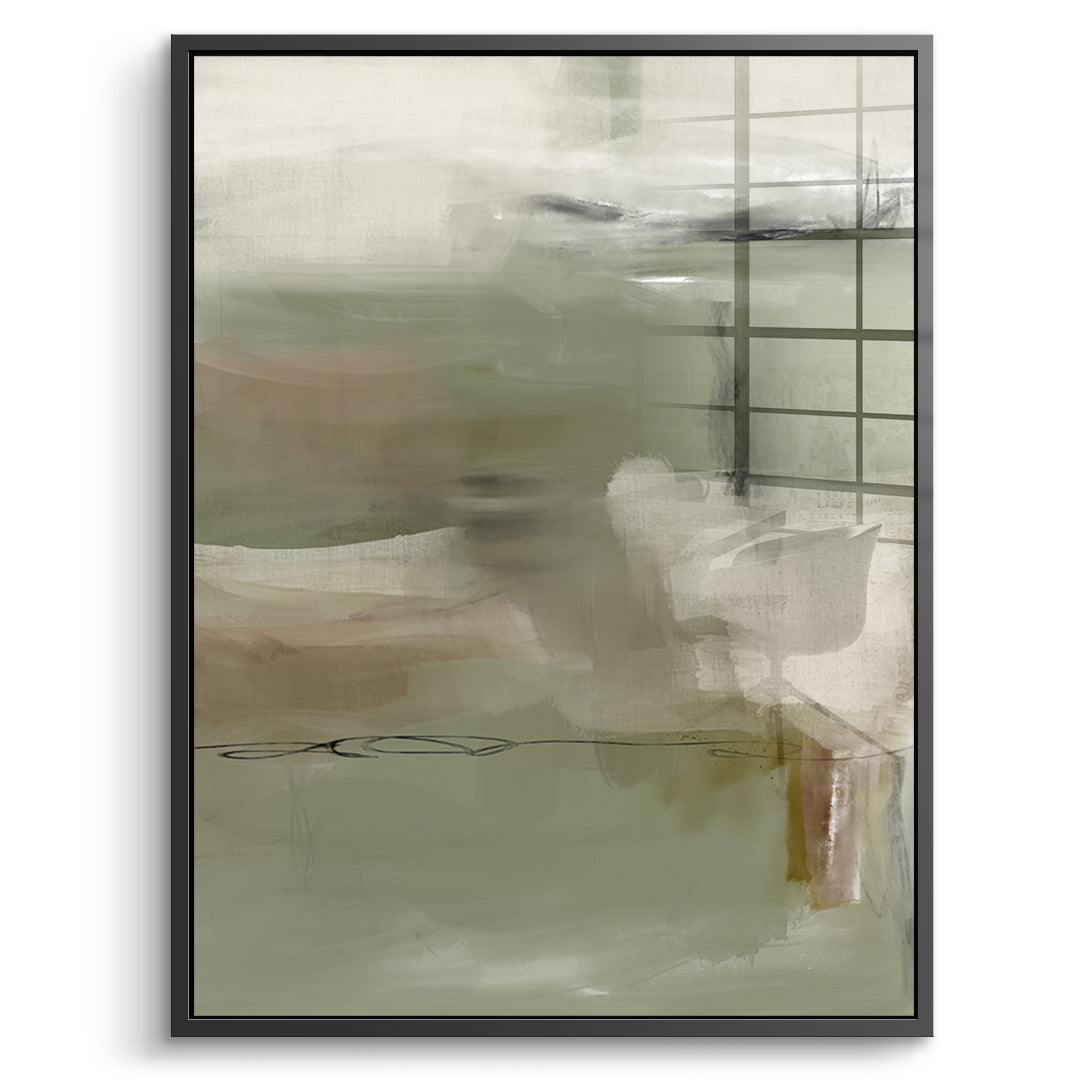 DOTCOMCANVAS Emerald Whispers Acrylglasbild Vorderansicht mit schwarzem Rahmen