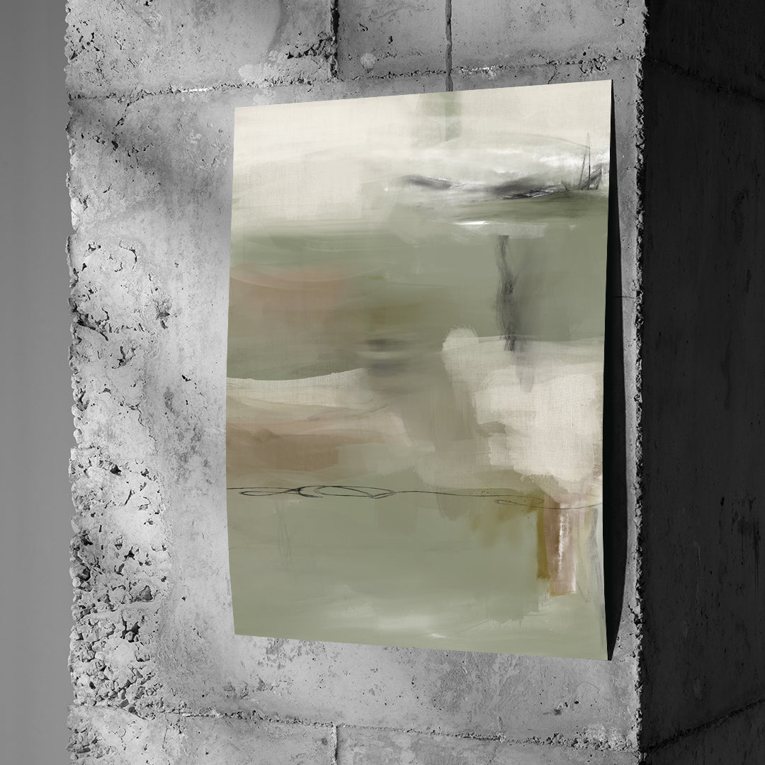 DOTCOMCANVAS Emerald Whispers Poster an Betonwand
