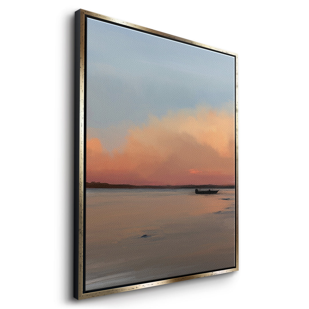 DOTCOMCANVAS Porto Rico Leinwandbild Seitenansicht mit goldenem Rahmen