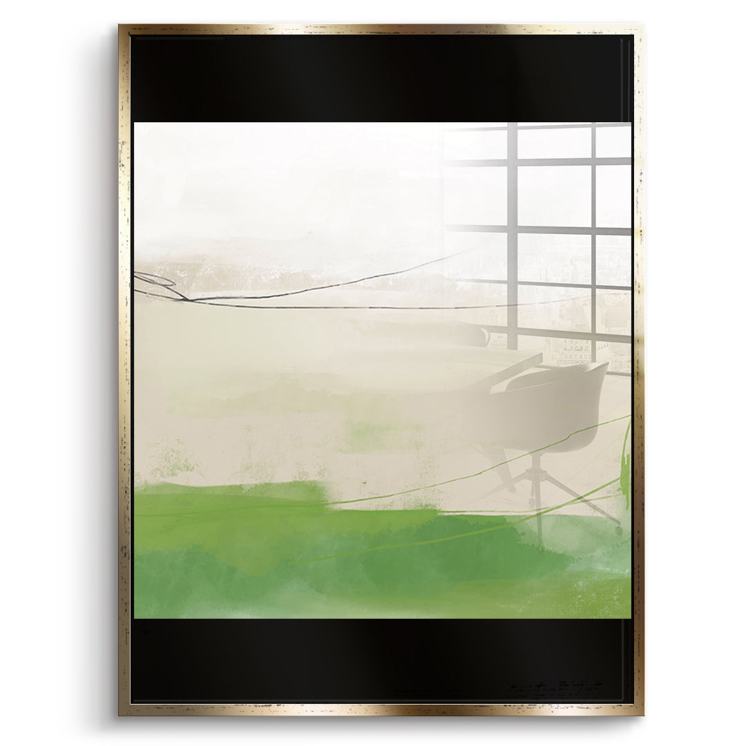 DOTCOMCANVAS What stayed Acrylglasbild front Goldener Rahmen
