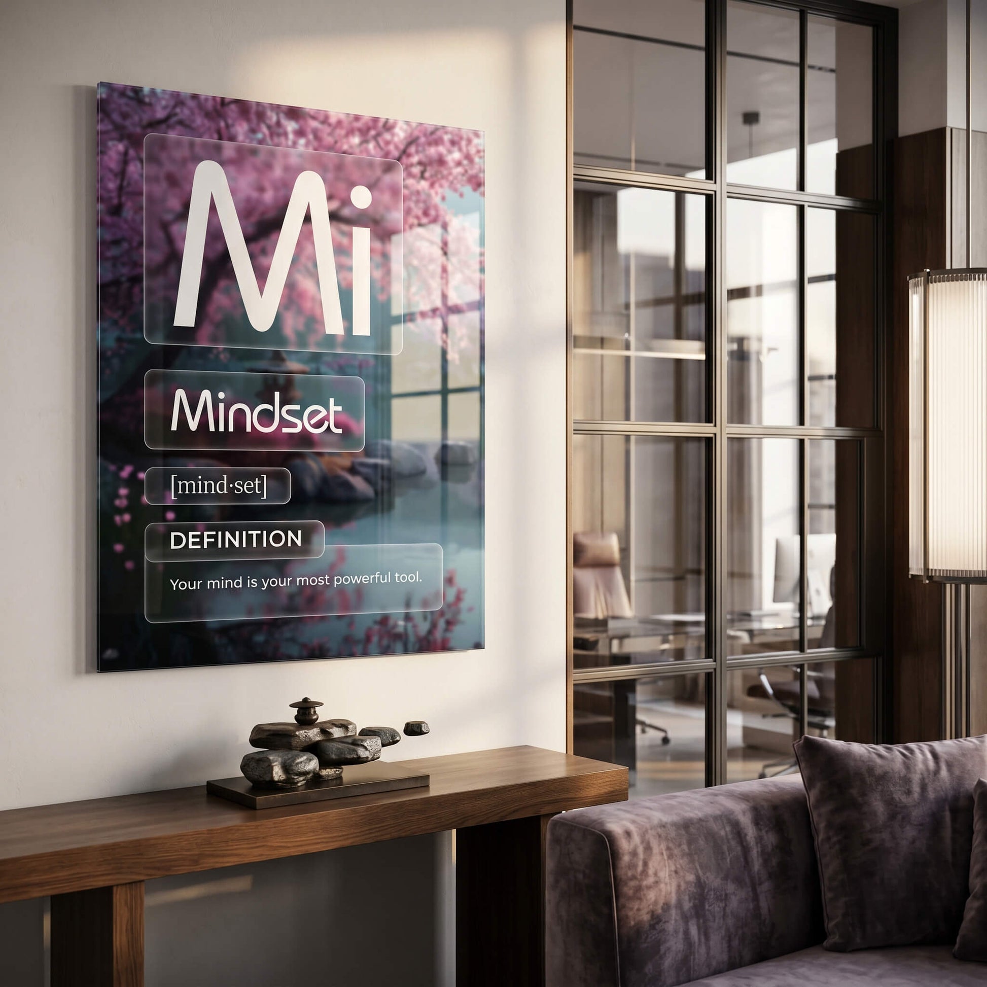 Acrylglasbild Mindset (Mi) Farbig Raum