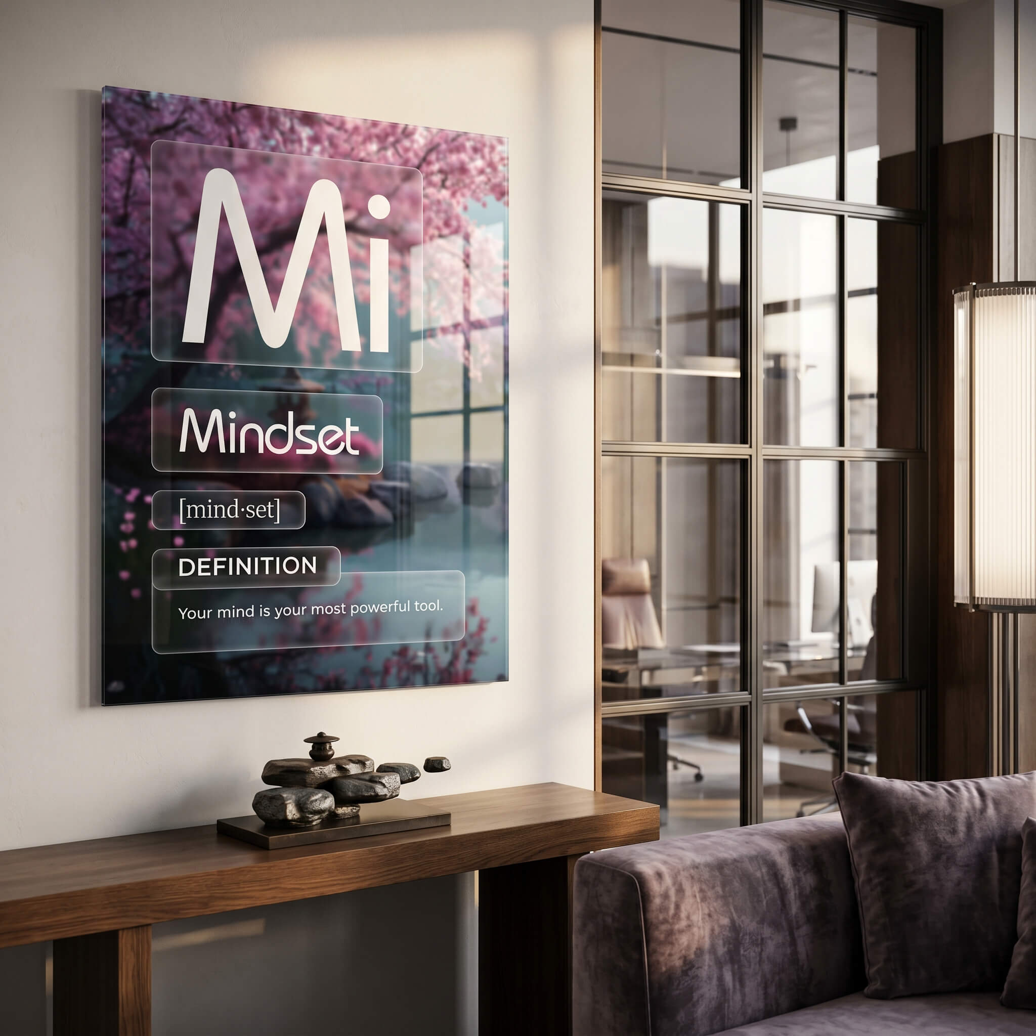 Acrylglasbild Mindset (Mi) Farbig Raum