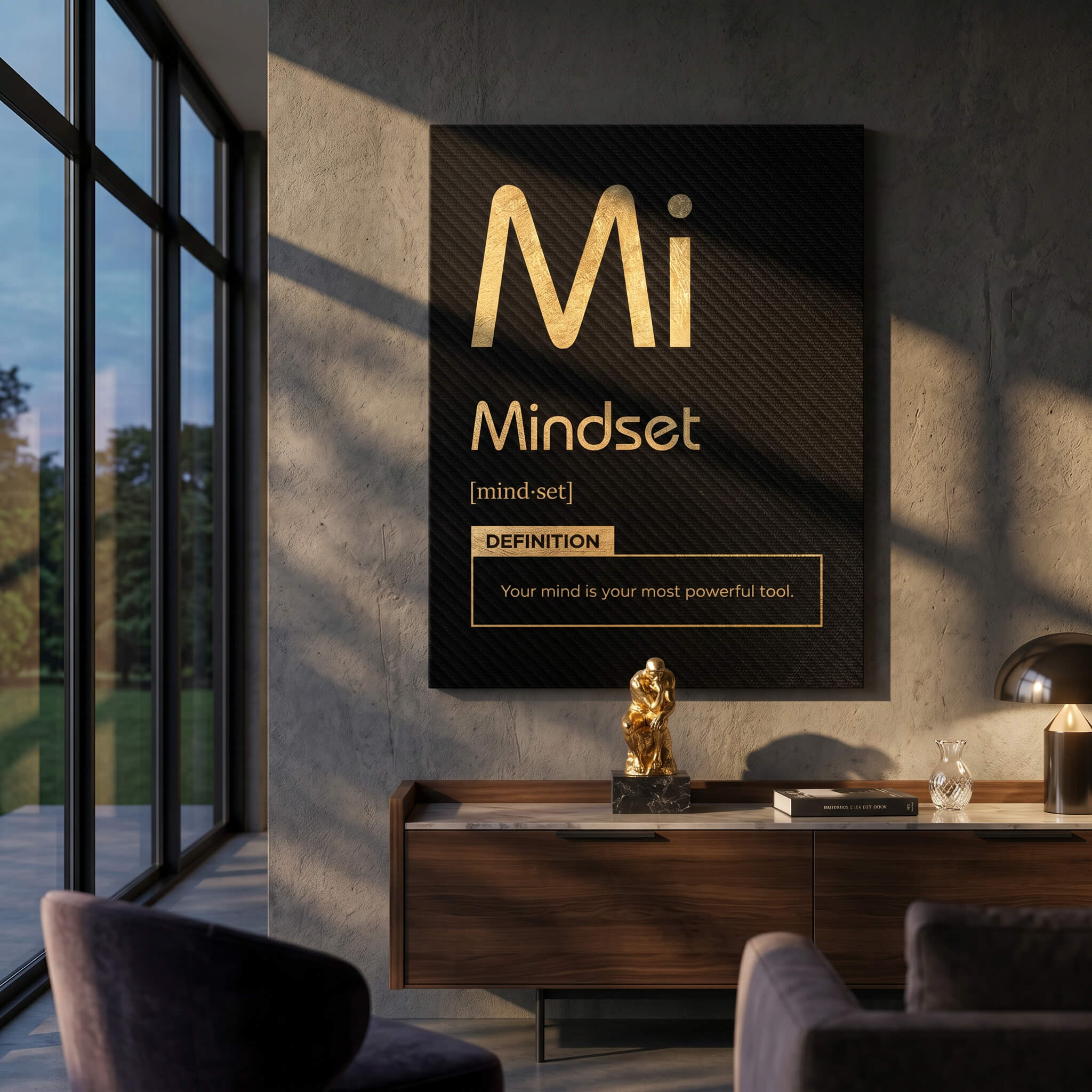 Leinwandbild Mindset (Mi) Schwarz Raum