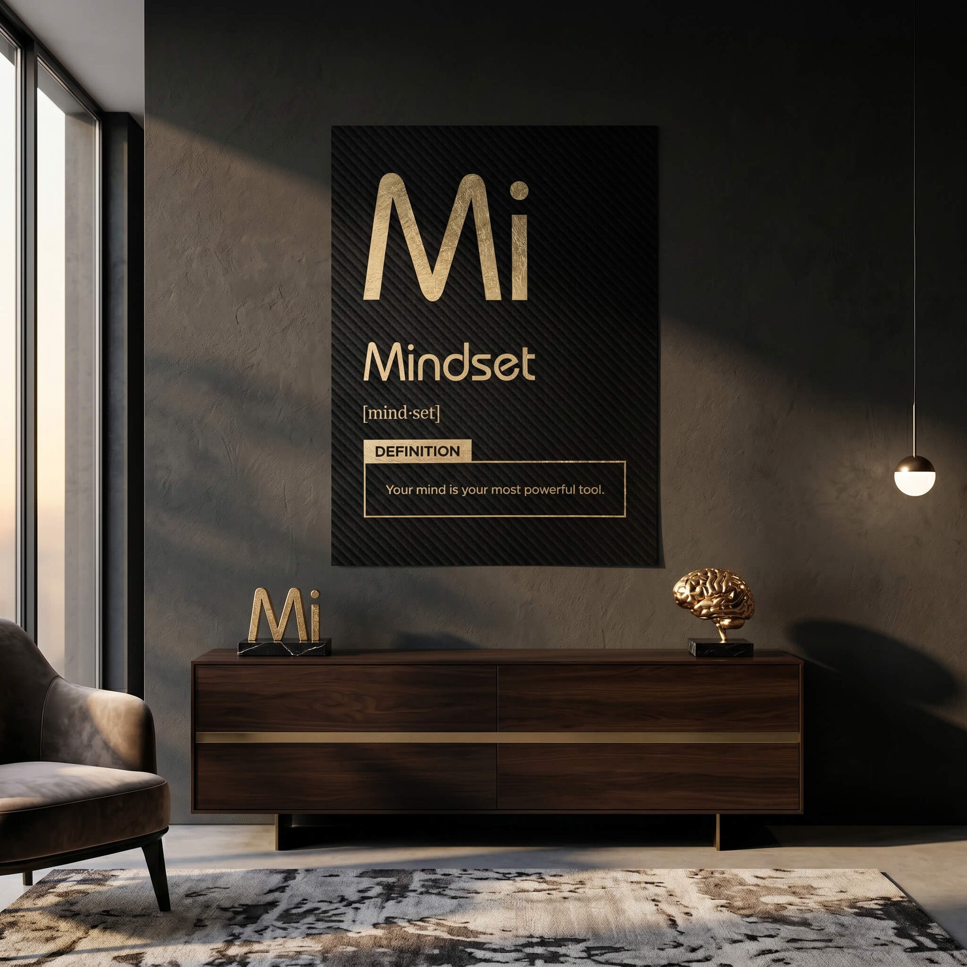 Poster Mindset (Mi) Schwarz Raum