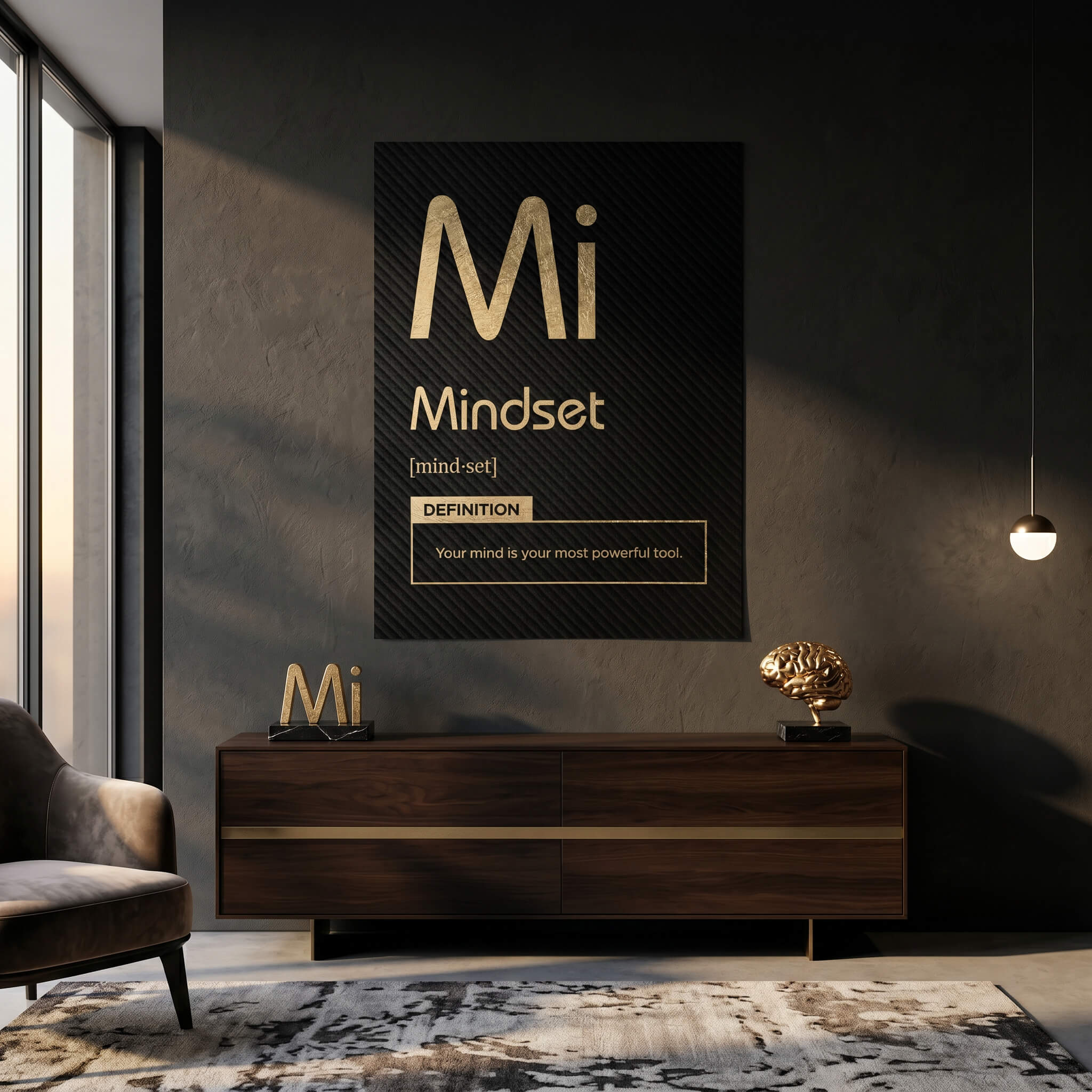 Poster Mindset (Mi) Schwarz Raum