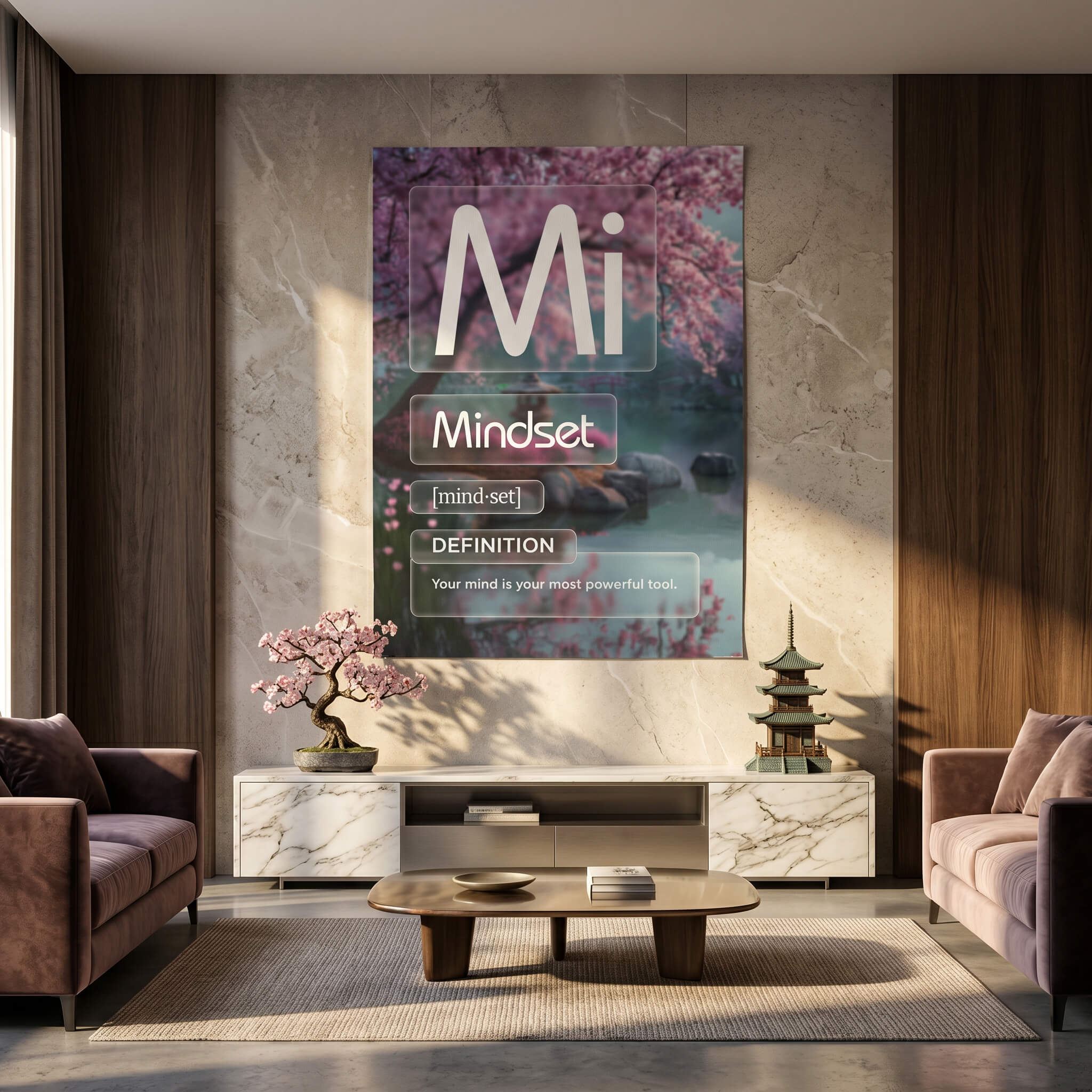 Poster Mindset (Mi) Farbig Raum