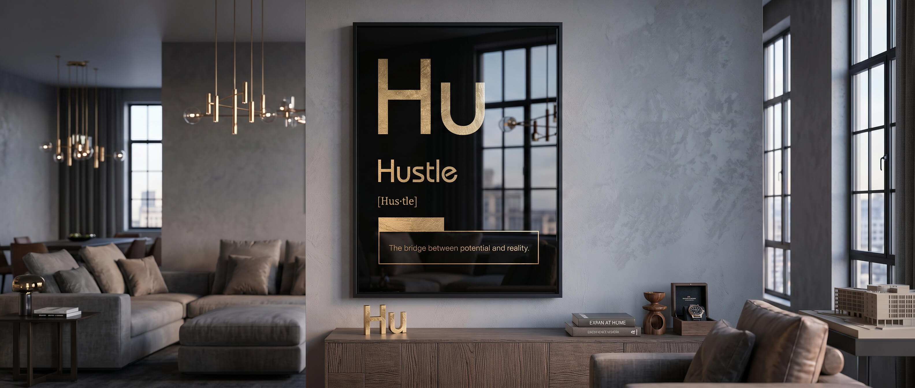 Hustle (Hu) Acrylglas Banner