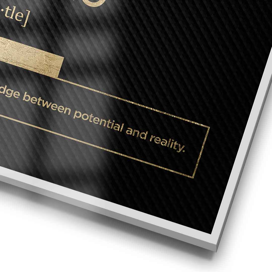 Hustle Poster Version Schwarz – Rahmendetail | DOTCOMCANVAS®