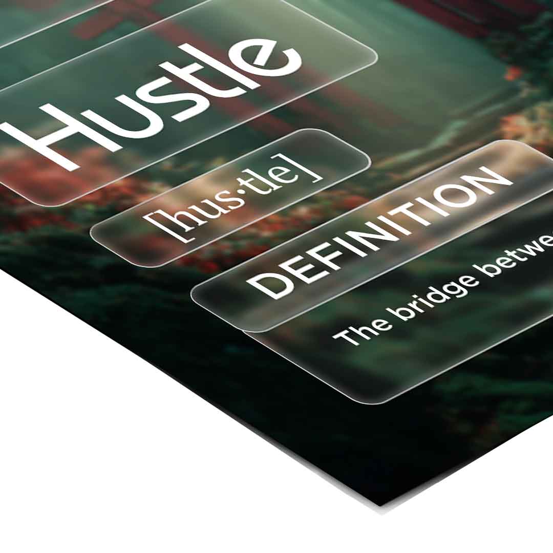 Hustle Poster Version Farbig – Eckdetail | DOTCOMCANVAS®