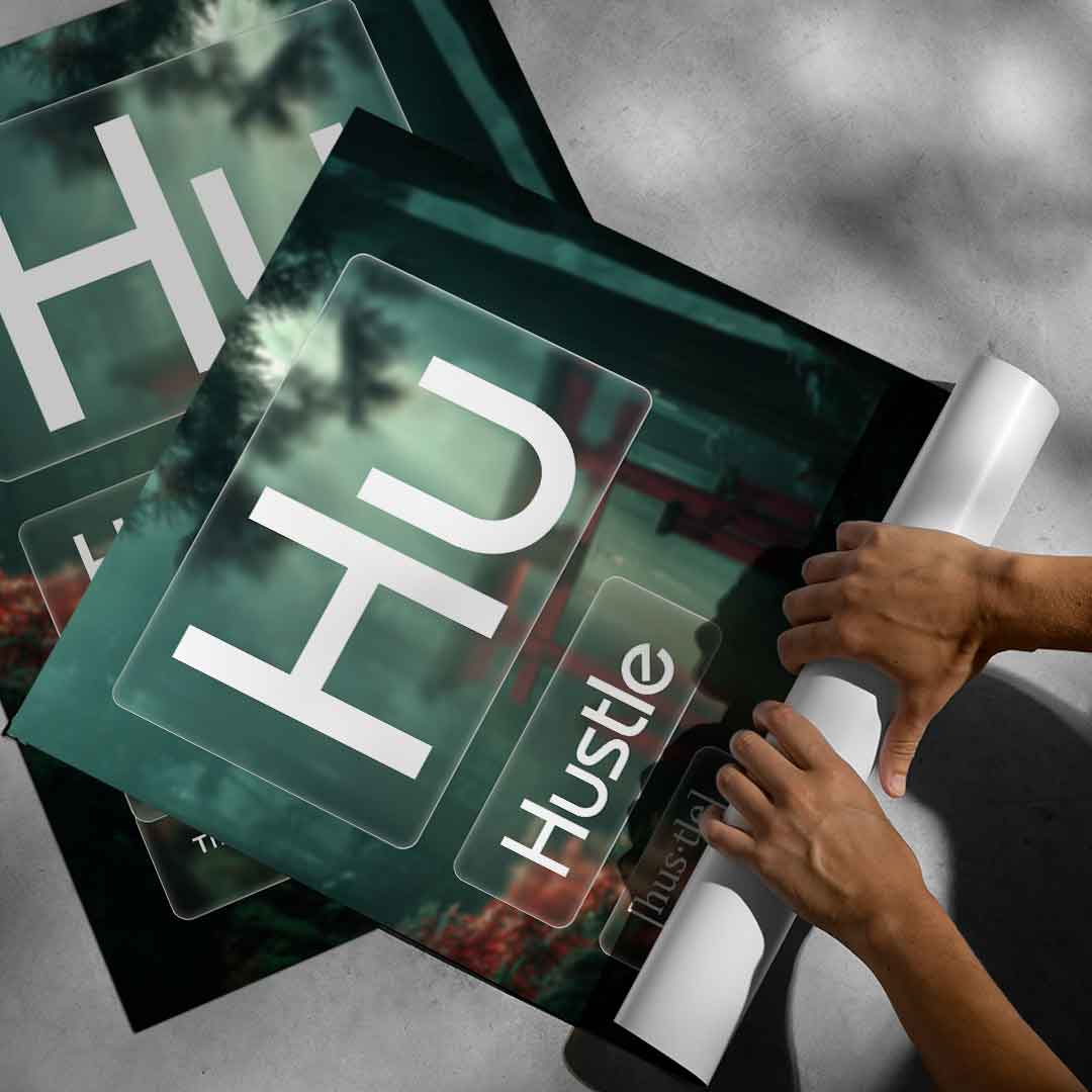 Hustle Poster Version Farbig – Roll-up Display | DOTCOMCANVAS®