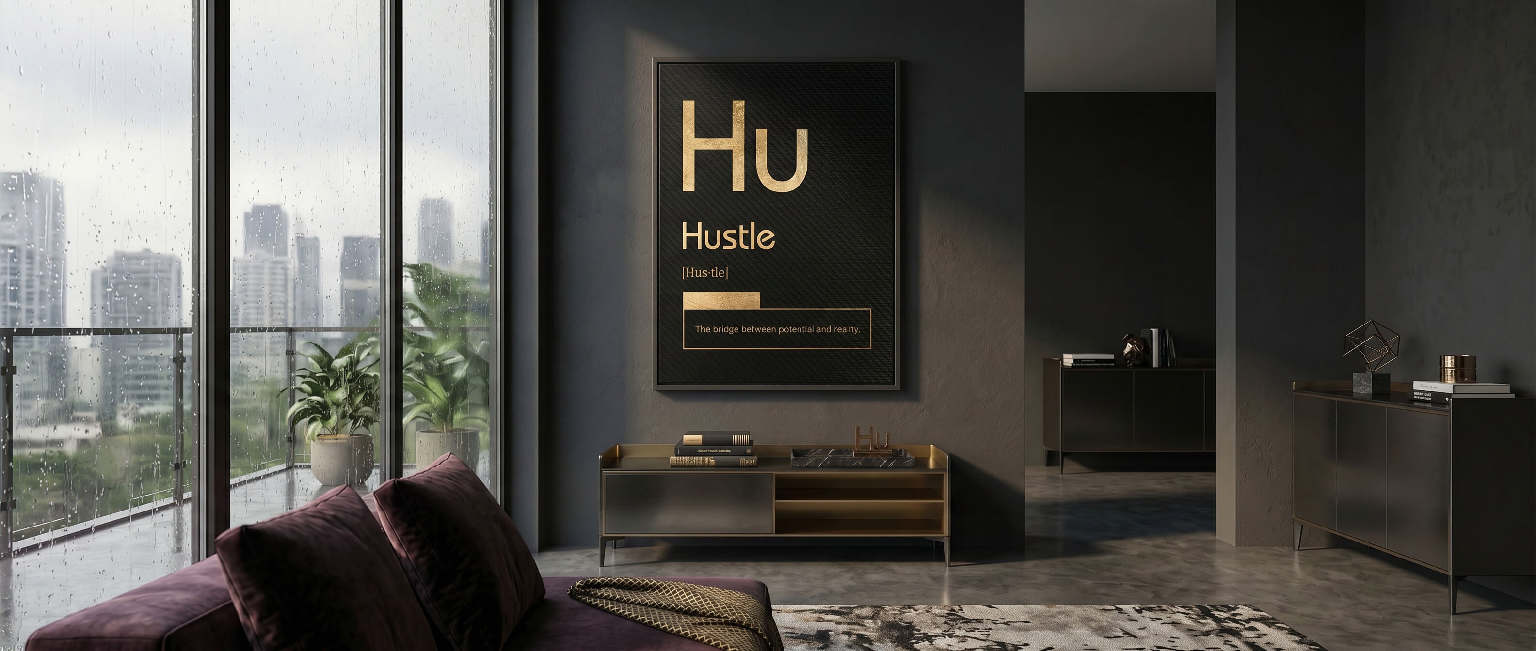 Hustle (Hu) Leinwand Banner