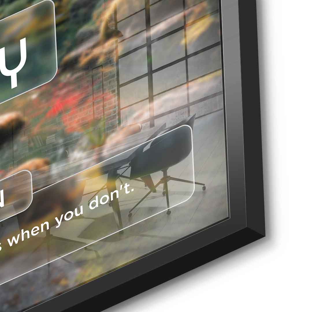 DOTCOMCANVAS® Legacy (Le) Acrylglasbild Version Farbig – Detailansicht
