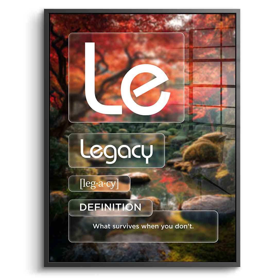 DOTCOMCANVAS® Legacy (Le) Acrylglasbild Version Farbig – Echtheitszertifikat