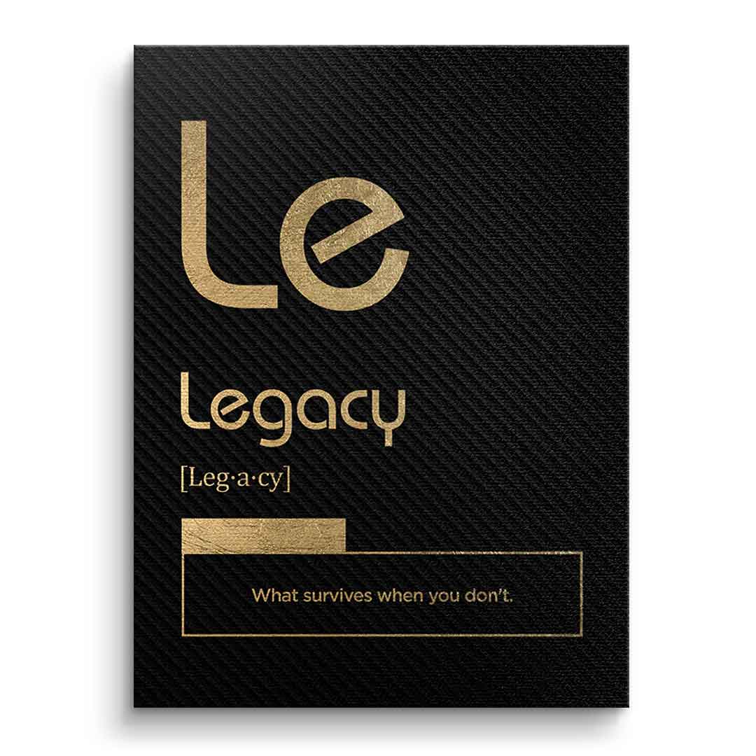 DOTCOMCANVAS® Legacy (Le) Leinwandbild Version Schwarz – Vorderansicht Ohne Rahmen