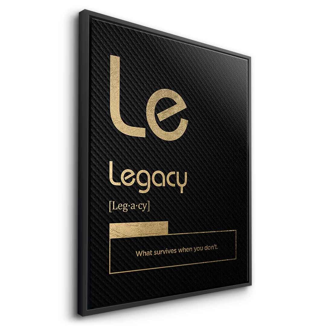 DOTCOMCANVAS® Legacy (Le) Leinwandbild Version Schwarz – Seitenansicht Schwarz