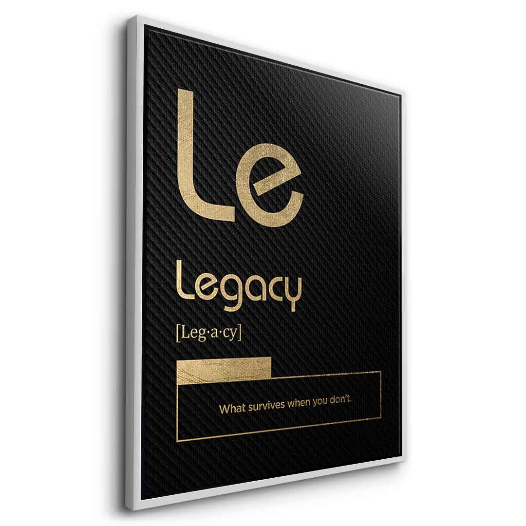 DOTCOMCANVAS® Legacy (Le) Leinwandbild Version Schwarz – Seitenansicht Silber