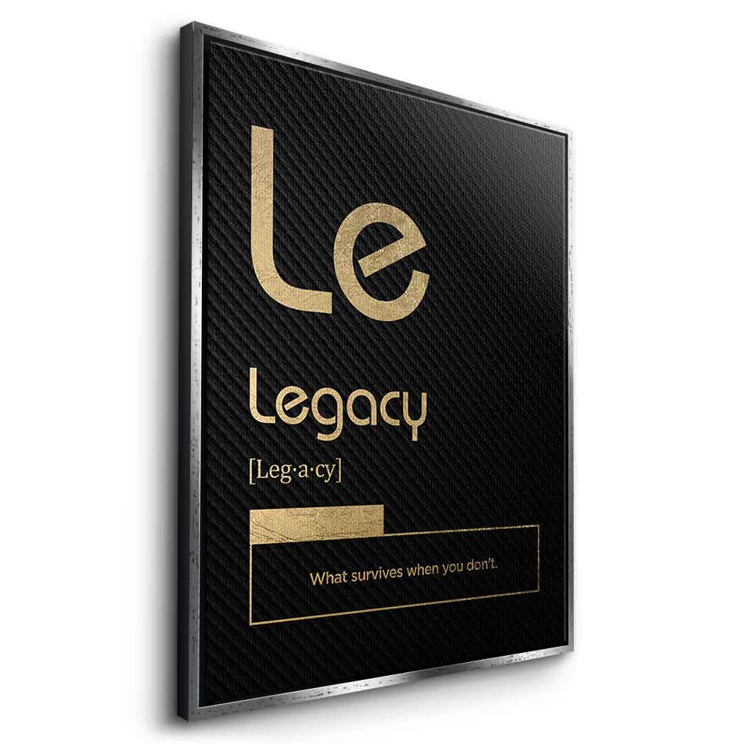 DOTCOMCANVAS® Legacy (Le) Leinwandbild Version Schwarz – Seitenansicht Weiß