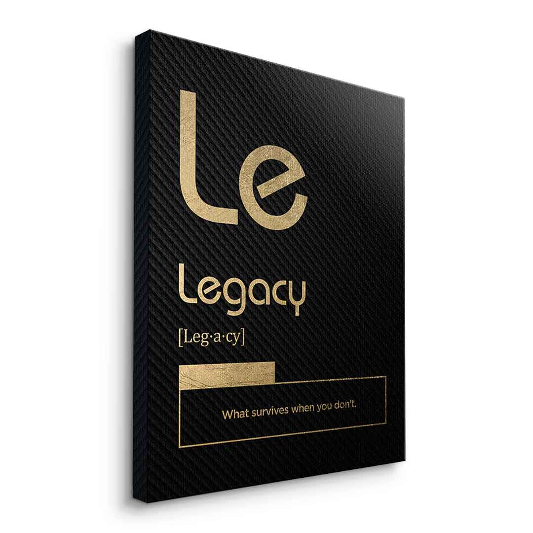DOTCOMCANVAS® Legacy (Le) Leinwandbild Version Schwarz – Seitenansicht Ohne Rahmen