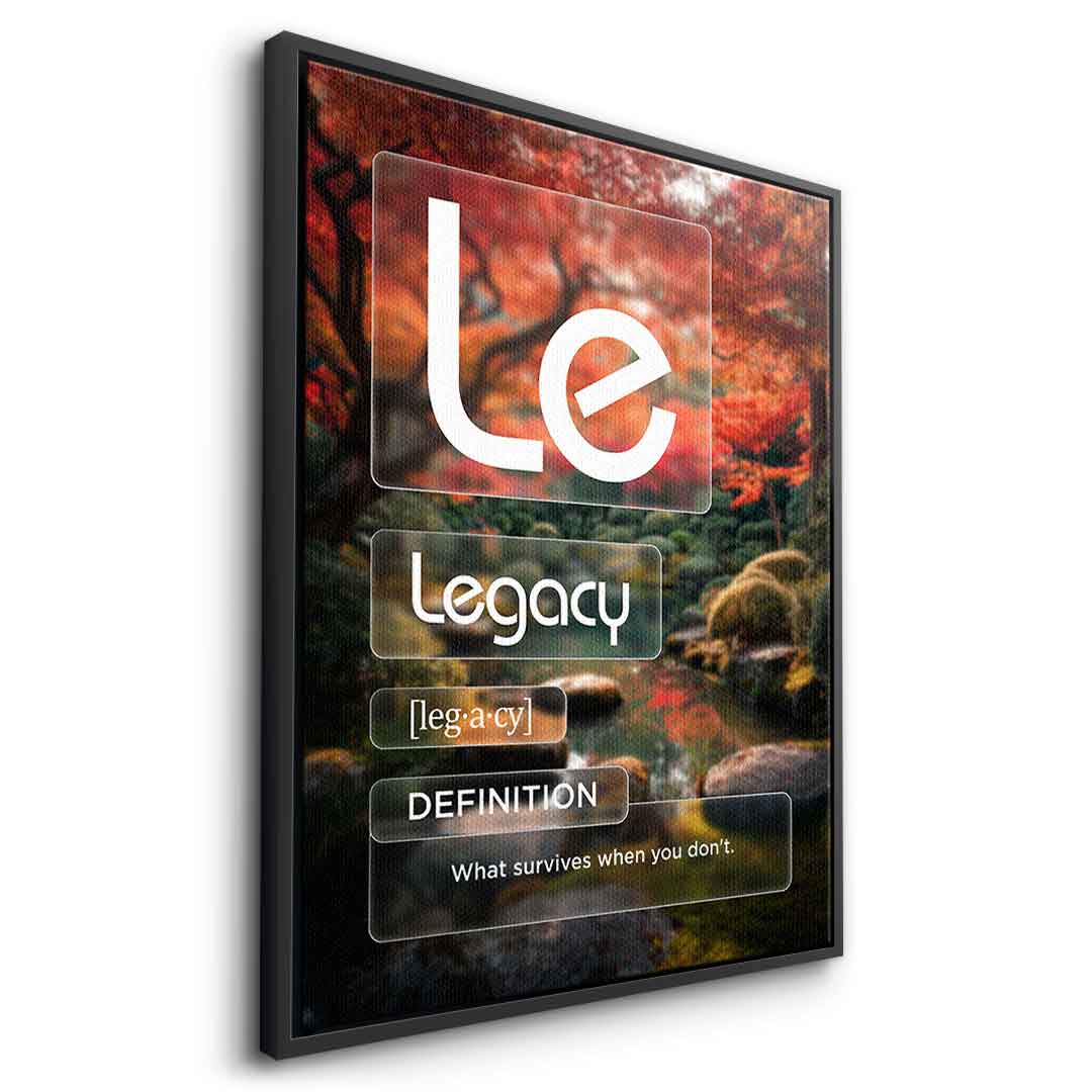DOTCOMCANVAS® Legacy (Le) Leinwandbild Version Farbig – Seitenansicht Schwarz
