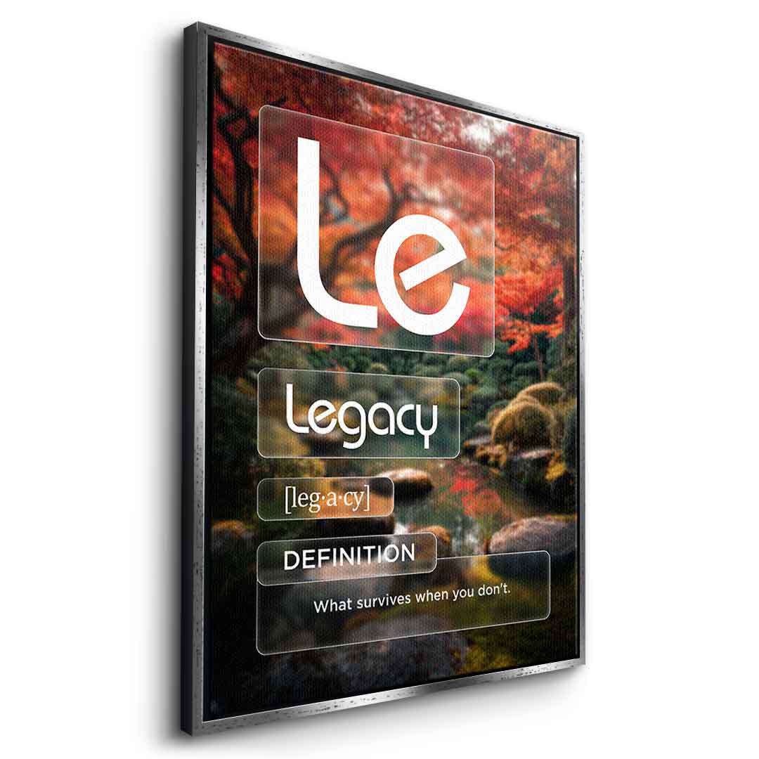 DOTCOMCANVAS® Legacy (Le) Leinwandbild Version Farbig – Seitenansicht Weiß
