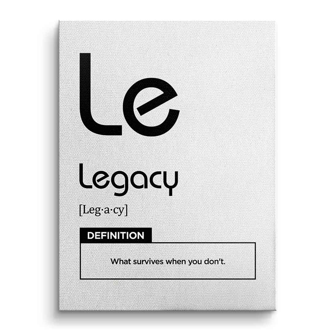 DOTCOMCANVAS® Legacy (Le) Leinwandbild Version Weiß – Vorderansicht Ohne Rahmen