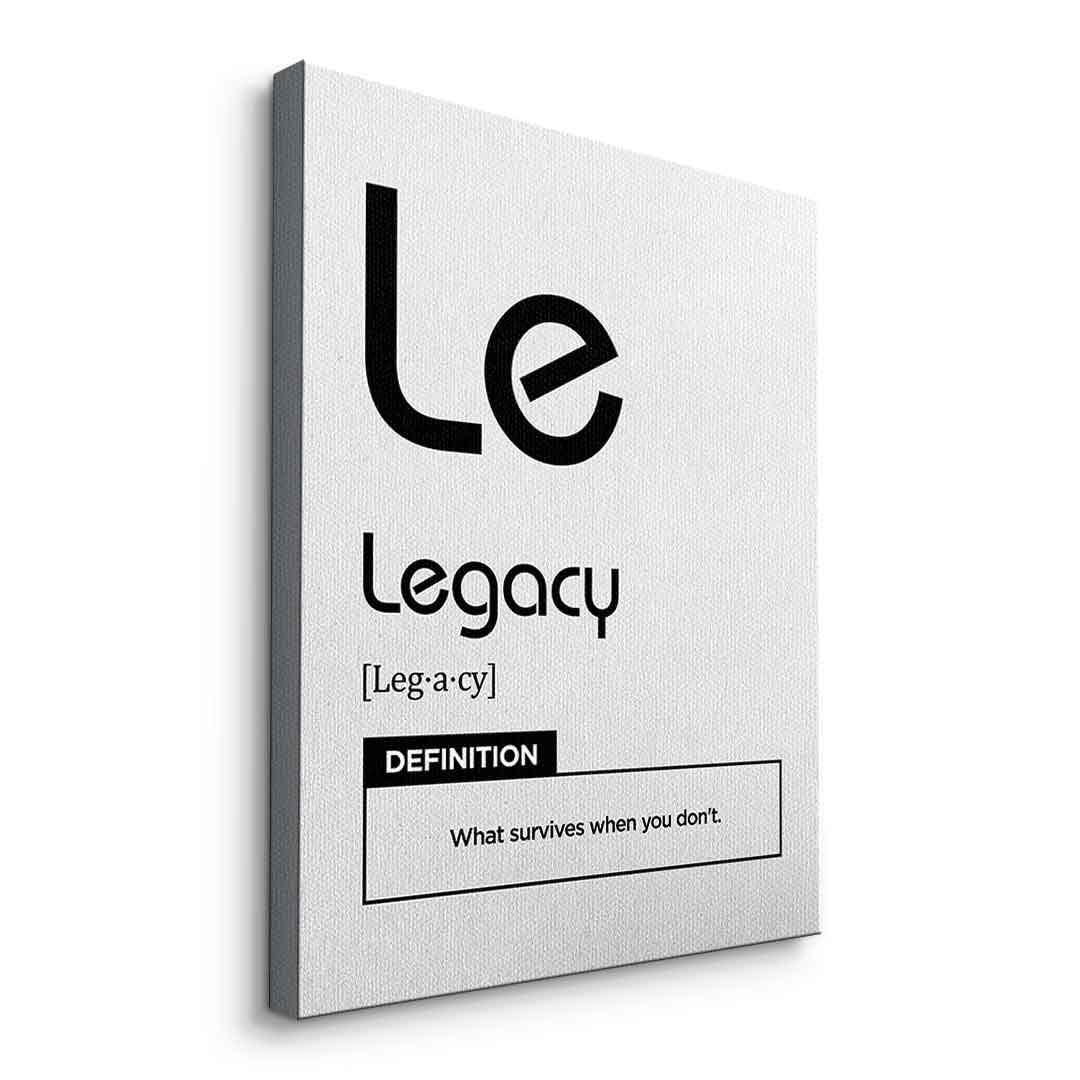 DOTCOMCANVAS® Legacy (Le) Leinwandbild Version Weiß – Seitenansicht Ohne Rahmen