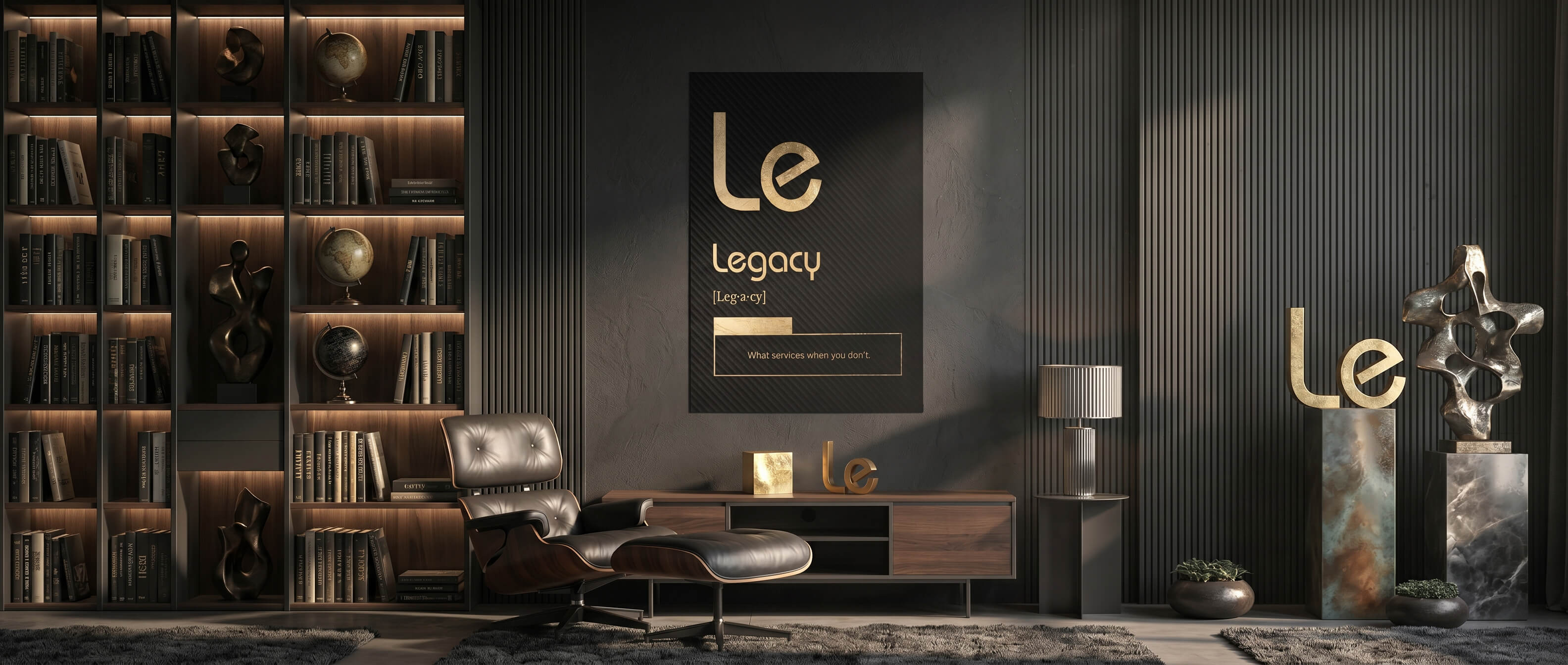 DOTCOMCANVAS® Legacy (Le) Poster Schwarz – Banner