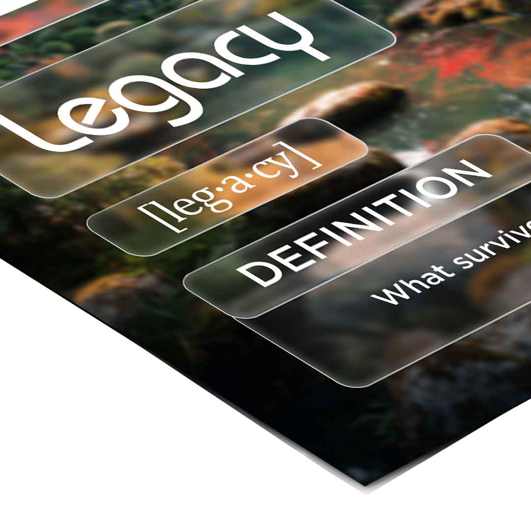 DOTCOMCANVAS® Legacy (Le) Poster Version Farbig – Eck-Detail