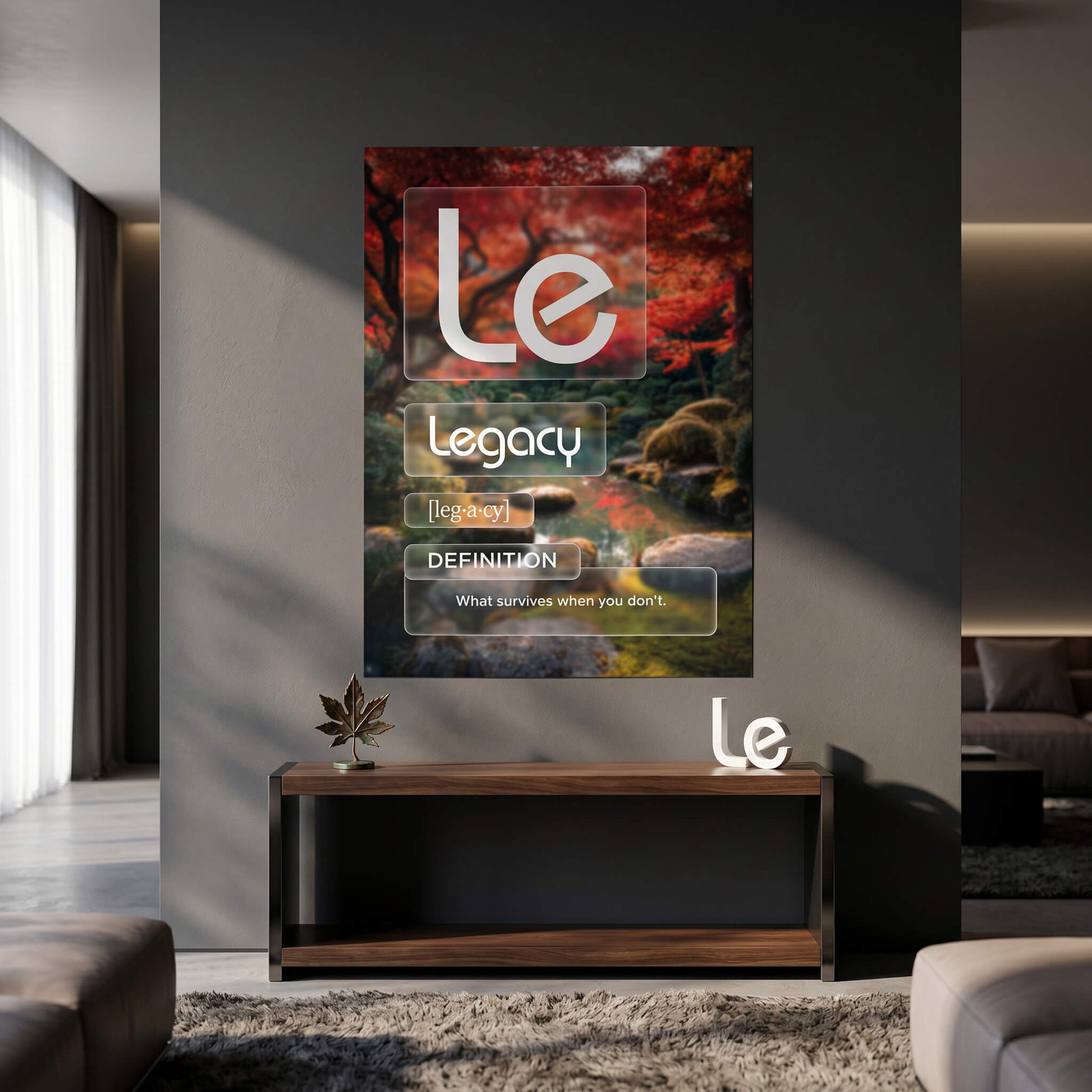 DOTCOMCANVAS® Legacy (Le) Poster Version Farbig – Raum-Mockup