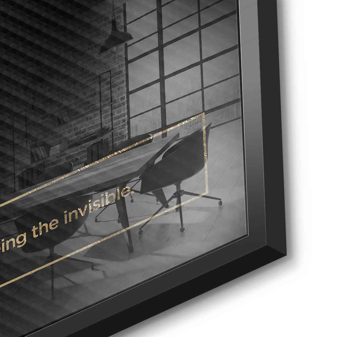 DOTCOMCANVAS® Vision (Vi) Acrylglasbild Version Schwarz – Detailansicht