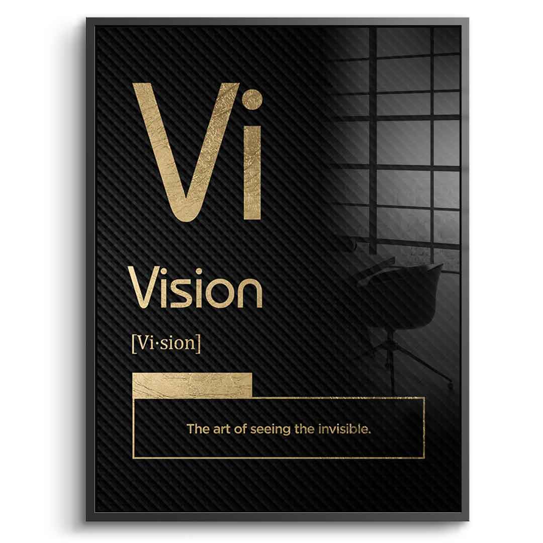 DOTCOMCANVAS® Vision (Vi) Acrylglasbild Version Schwarz – Echtheitszertifikat