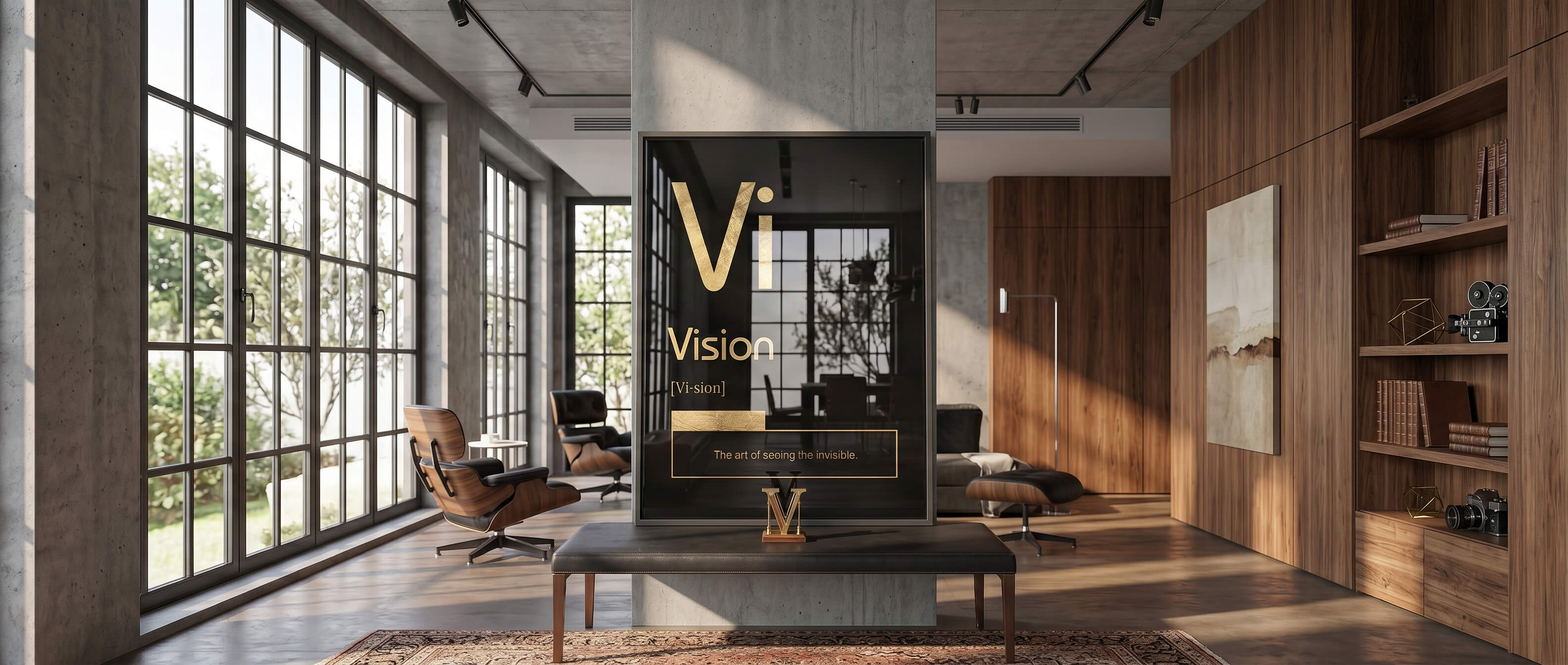 DOTCOMCANVAS® Vision (Vi) Acrylglasbild Schwarz – Banner