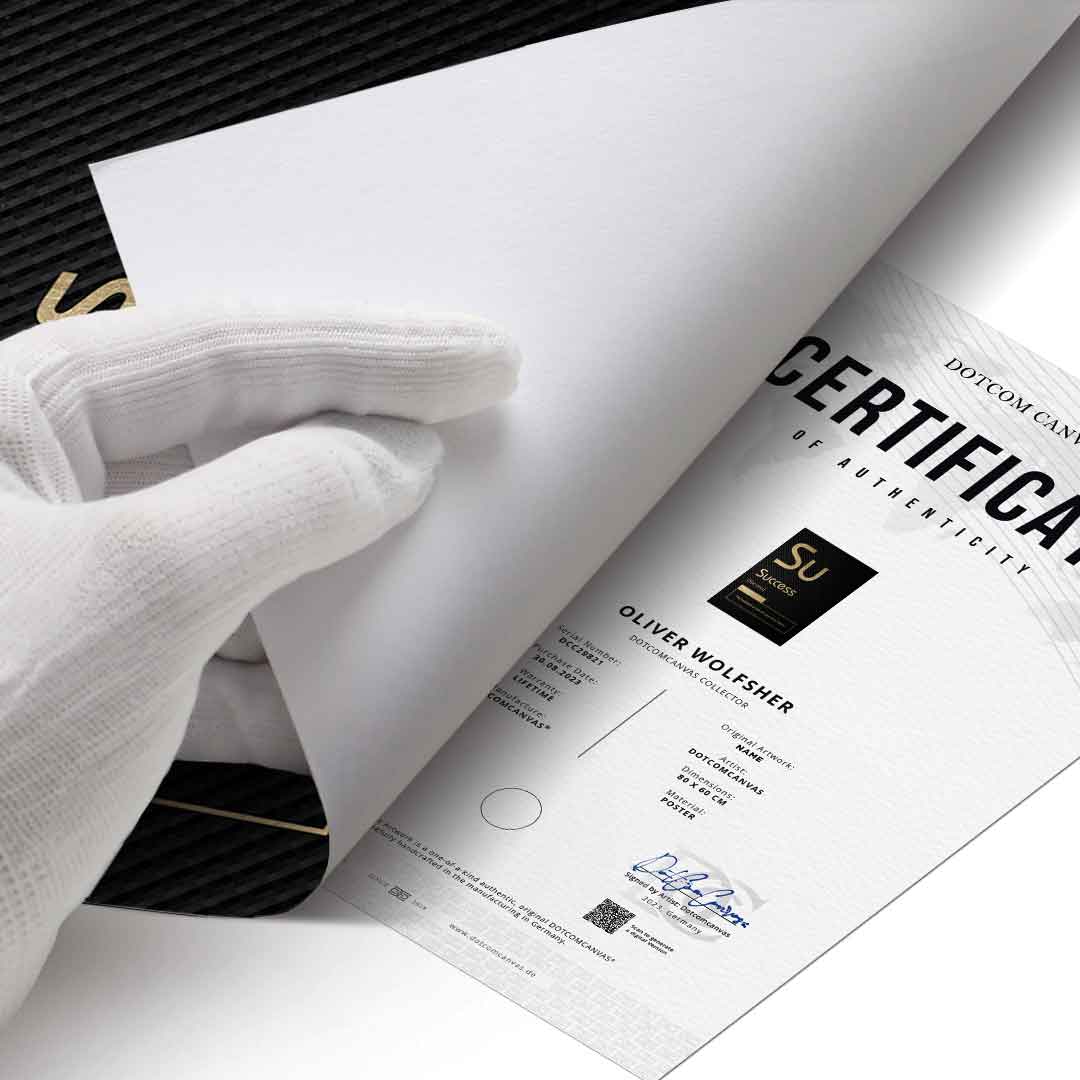 DOTCOMCANVAS® Success (Su) Poster Version Schwarz – Echtheitszertifikat