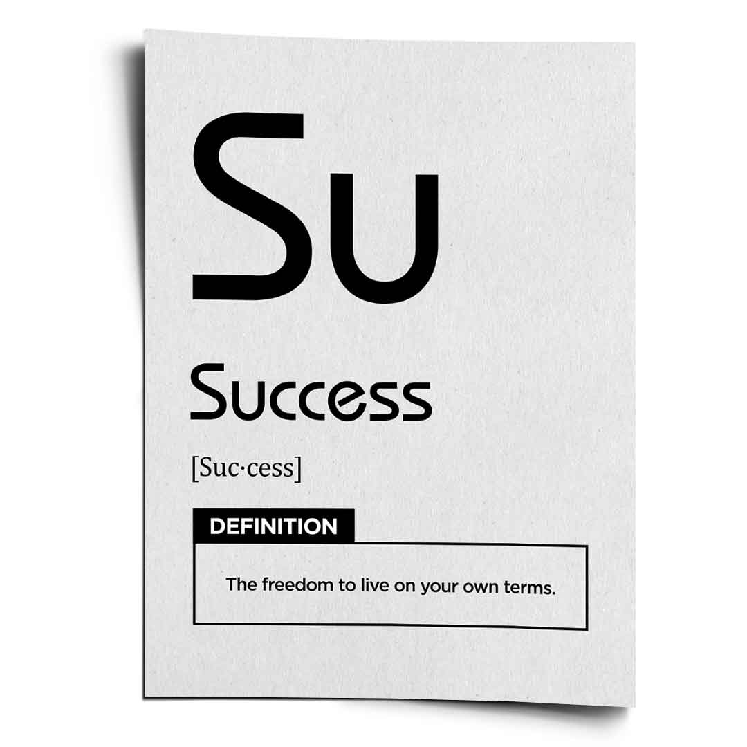 DOTCOMCANVAS® Success (Su) Poster Version Weiß – Vorderansicht